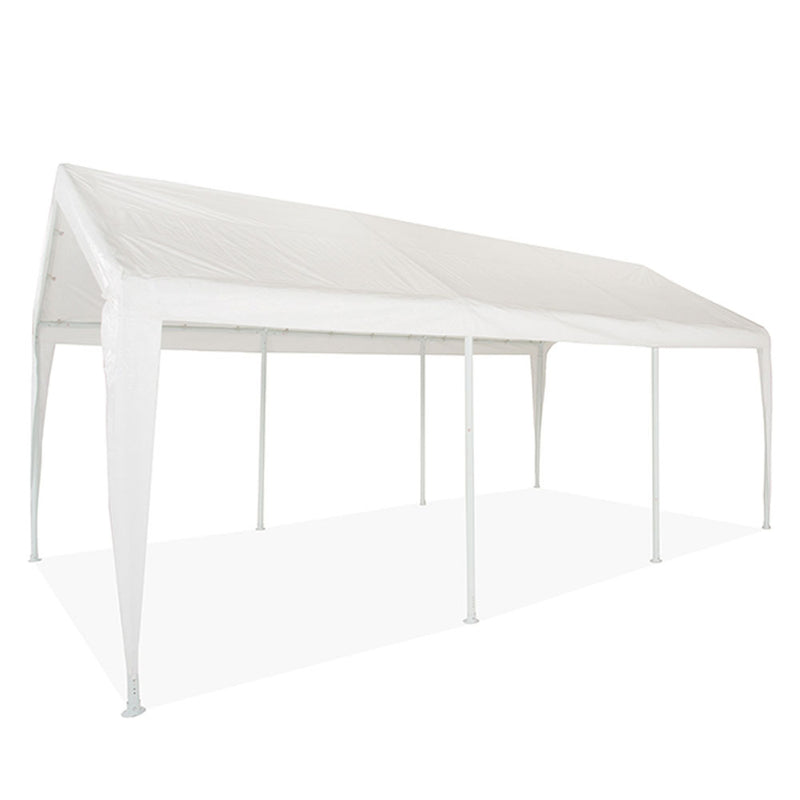 10x20 (8) Leg Portable Carport Outdoor Party Sun Shade Shelter - WHITE - 1 1/2" Frame - Impact Canopies USA