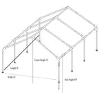 EVENT CANOPY - 20'x20'x12' (8 legs) Portable Carport Wedding Party Canopy Shelter - Impact Canopies USA