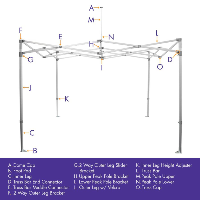 Part D. Truss Bar End Connector, ML Frame Replacement Part - Impact Canopies USA