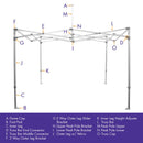 3-Way Middle Outer Leg Slider Bracket (10x20), M Frame Replacement Part - Impact Canopies USA