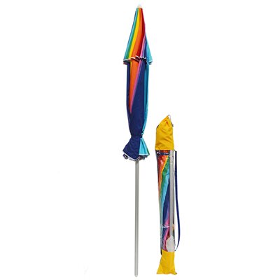 large rainbow patio umbrella Impact Canopy 8 ft. Rainbow Beach Umbrella with Carry Bag with Sand Anchor Auger