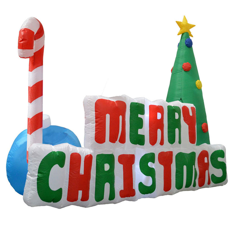Inflatable Yard Christmas Decoration, Lighted Merry Christmas Sign 6' Long - 5' Tall - Impact Canopies USA