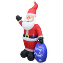 Inflatable Yard Christmas Decoration, Santa with Merry Christmas Gift Bag - 7' Tall - 4' Wide - Impact Canopies USA