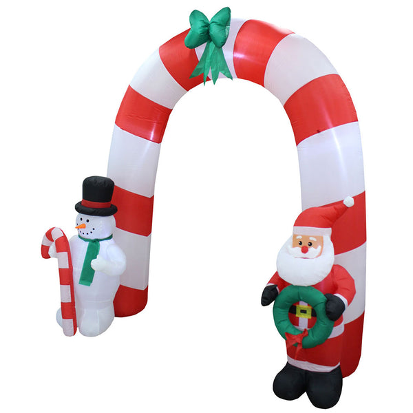 Inflatable Yard Christmas Decoration, Candy Cane Arch - 8' Tall - 7' Wide - Impact Canopies USA