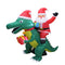 Inflatable Yard Christmas Decoration, Santa on Dinosaur - 6' Tall