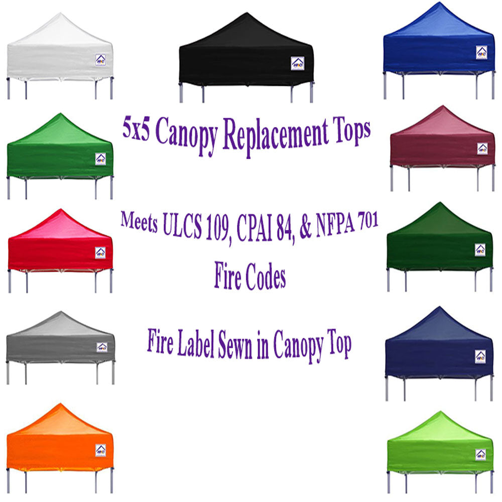 5x5 Pop Up Canopy Tent Replacement Top - Impact Canopies USA