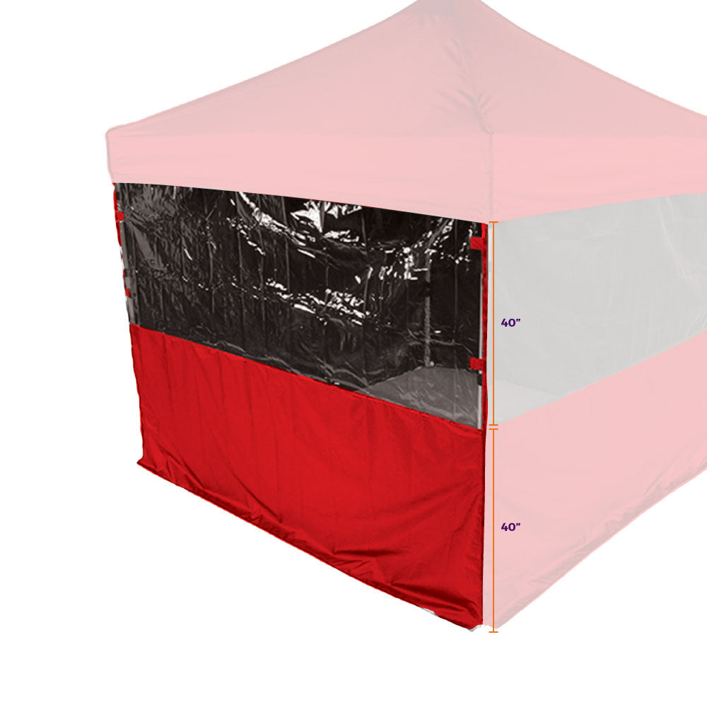 15' Sidewall Half Polyester / Half Clear Protection Shield - Impact Canopies USA