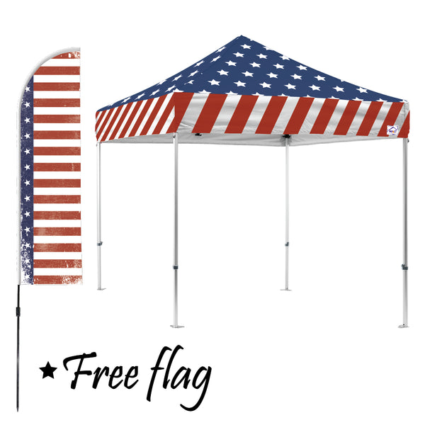 Stars & Stripes 10x10 Canopy Kit (with FREE Flag $76 value)