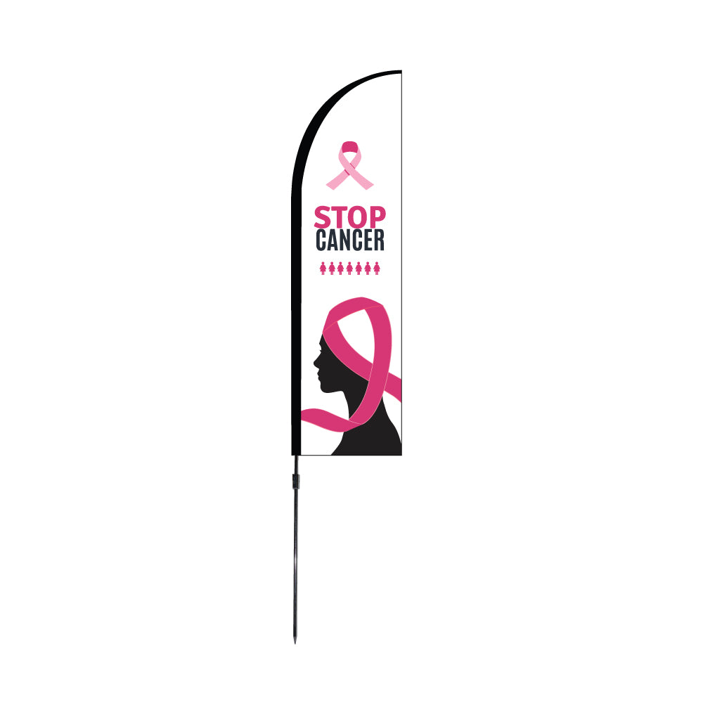 Stop Cancer Breast Cancer Awareness Pacific Petite Flag - Impact Canopies USA