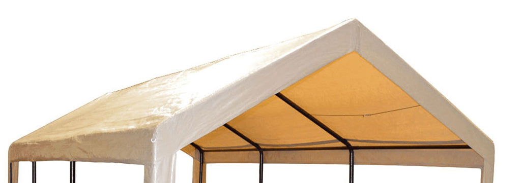 TAN Replacement Top without Leg Skirts 11'x20' Portable Carport - Impact Canopies USA