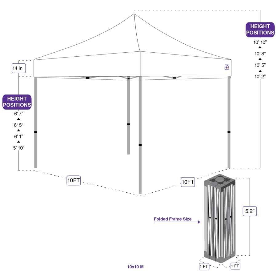 10X10 Super Duty Aluminum Pop up Canopy Tent Replacement Frame