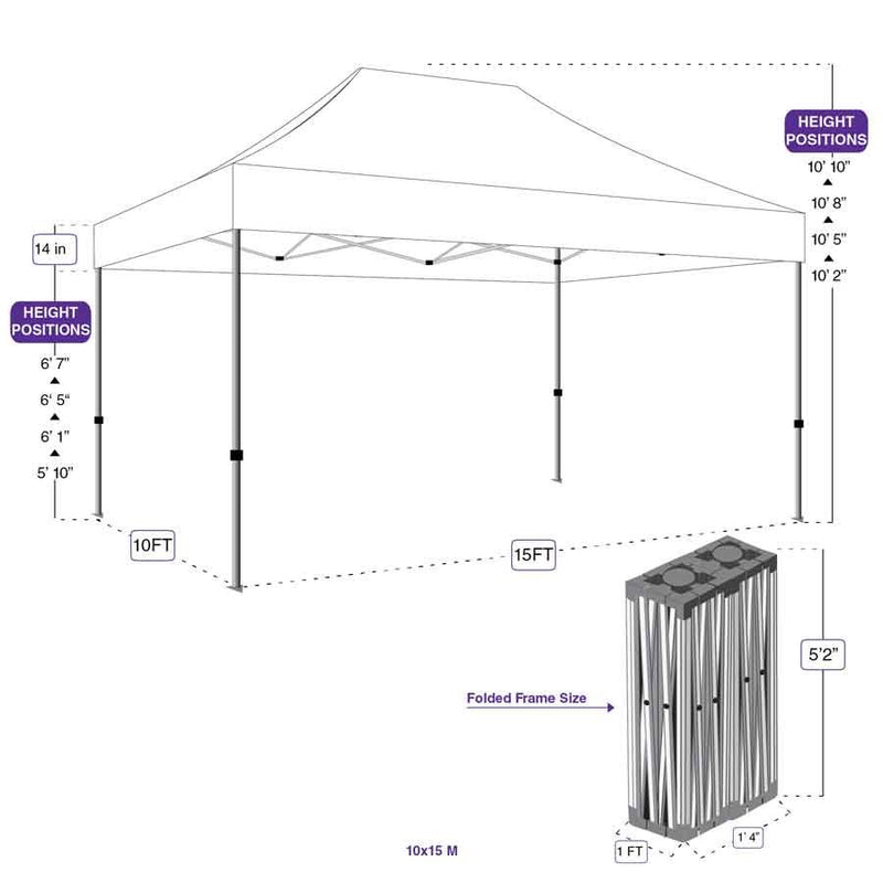 10X15 M Pop up Canopy Tent Replacement Aluminum Frame - Commercial Grade - Impact Canopies USA