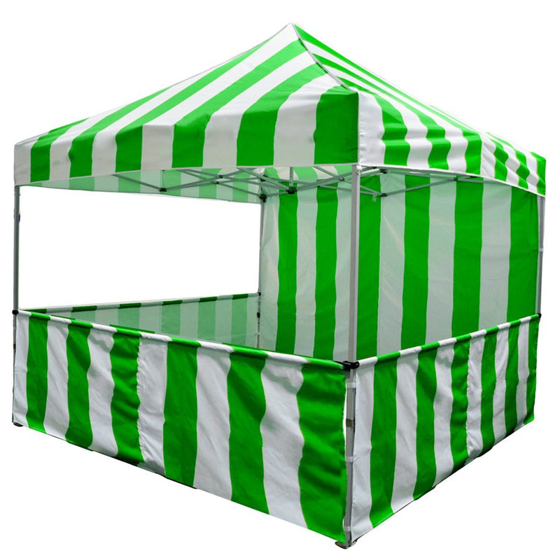 10x10 Pop up Carnival Canopy Tent Vendor Booth with Sidewall and Half Walls - Impact Canopies USA