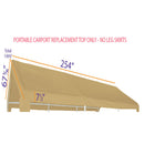 10x20 Portable Carport Garage Storage Tent REPLACEMENT TOP ONLY - TAN without Leg Skirts  Copy - Impact Canopies USA