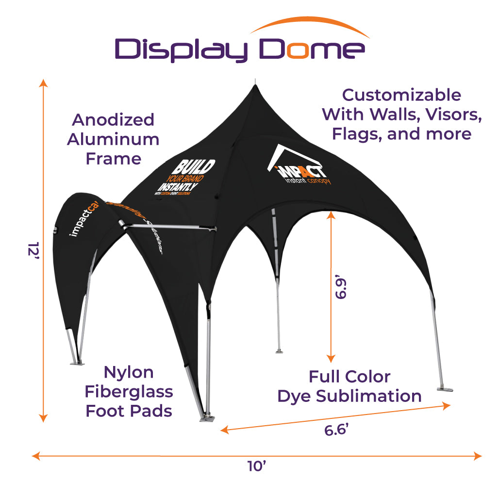 Custom Printed Display Dome Aluminum Frame Canopy