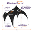 Custom Printed Display Dome Aluminum Frame Canopy