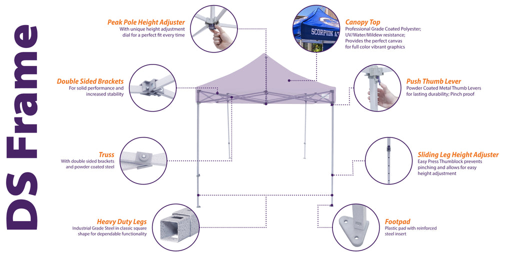 DS 8x12 Industrial Steel Pop Up Canopy - Impact Canopies USA