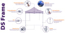 10x10 Market Tradeshow Booth Canopy Tent with Roller Bag - DS Frame