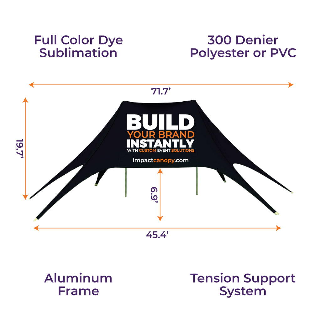 Custom Printed Aluminum Double Pole Spider Canopy
