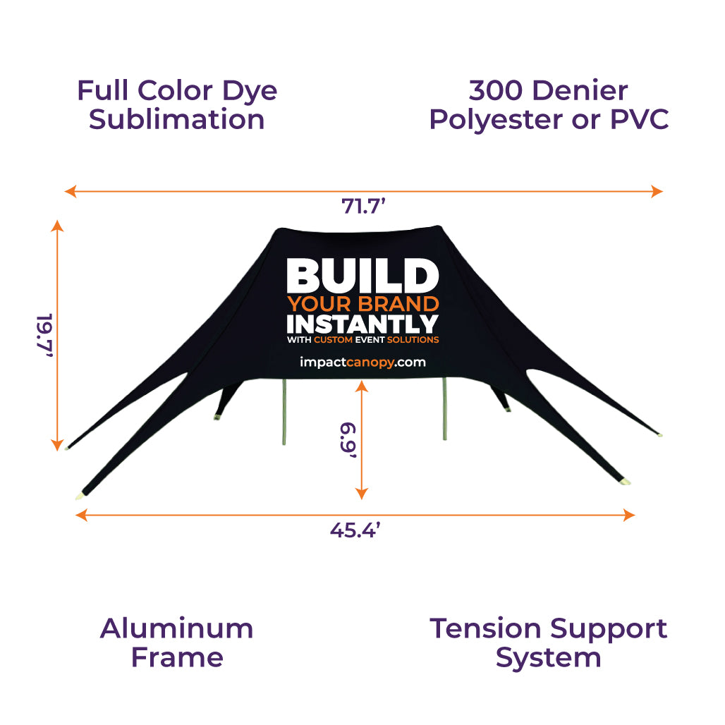 Custom Printed Aluminum Double Pole Spider Canopy