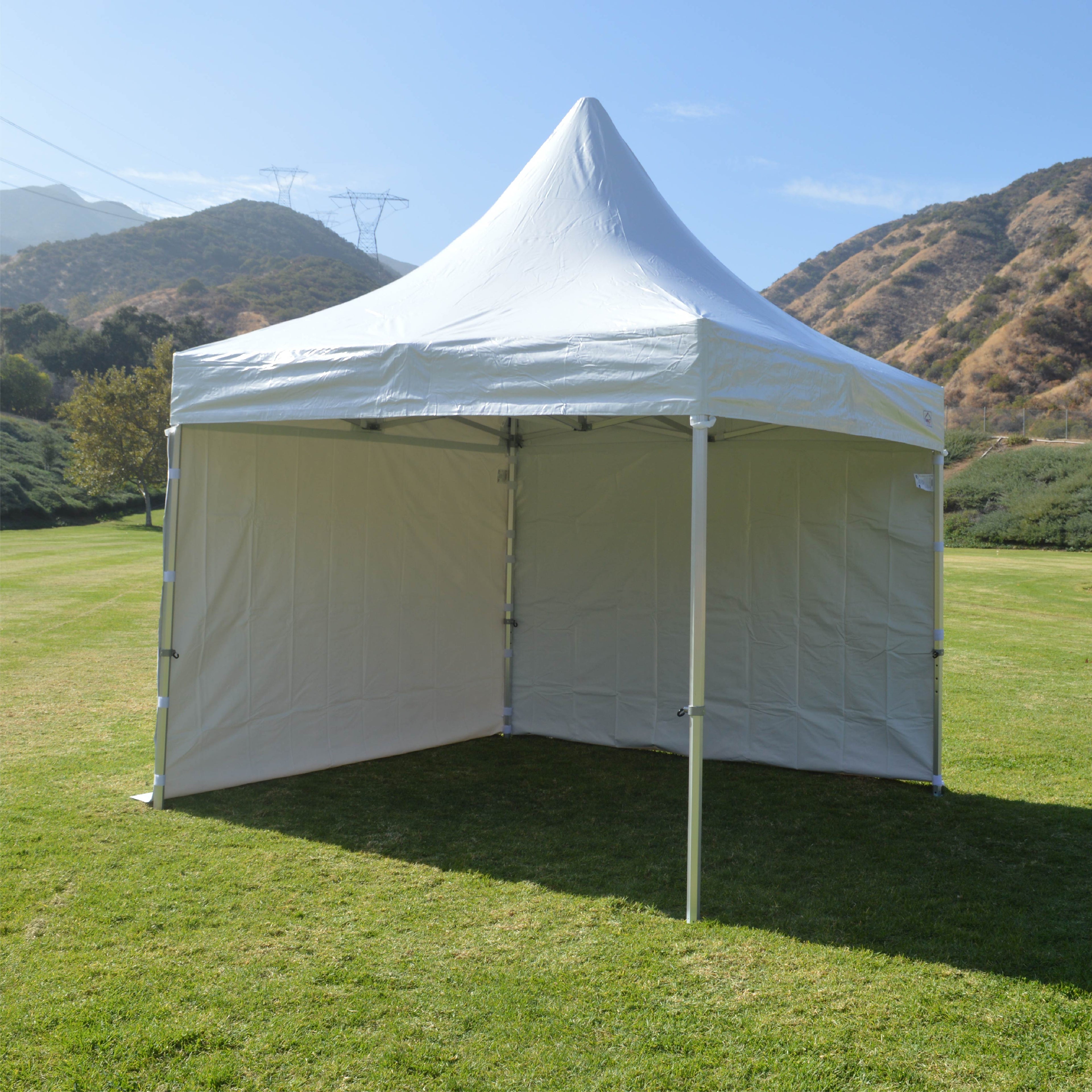 pvc tent 10x10 Heavy Duty Folding High Peak Marquee Canopy W/ Sidewalls – Impact Canopies USA