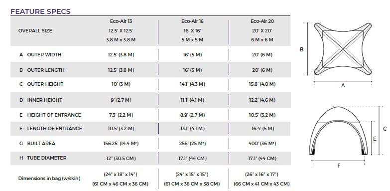 Custom Printed Impact Air Dome Inflatable Canopy Tent Structure
