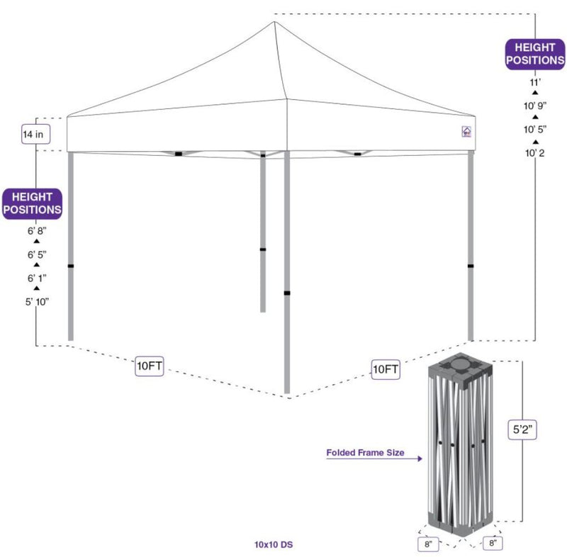 10x10 DS Steel Frame with Food Service Vendor Sidewalls with Windows - Impact Canopies USA