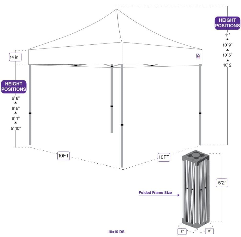 10x10 Commercial Grade Pop up Canopy Tent with Sidewalls Evento Impact Canopies USA