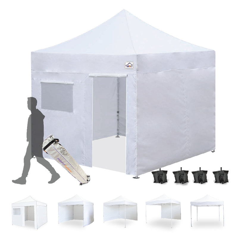 Impact Canopy USA 10' x 10' Canopy Kit, Includes 4 Sidewalls One with, White