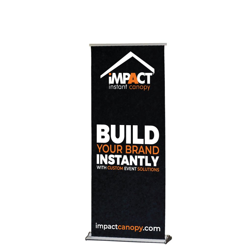 Custom Personalized Retractable Roll up Banner 33"x79" - Carry Bag Included - Impact Canopies USA