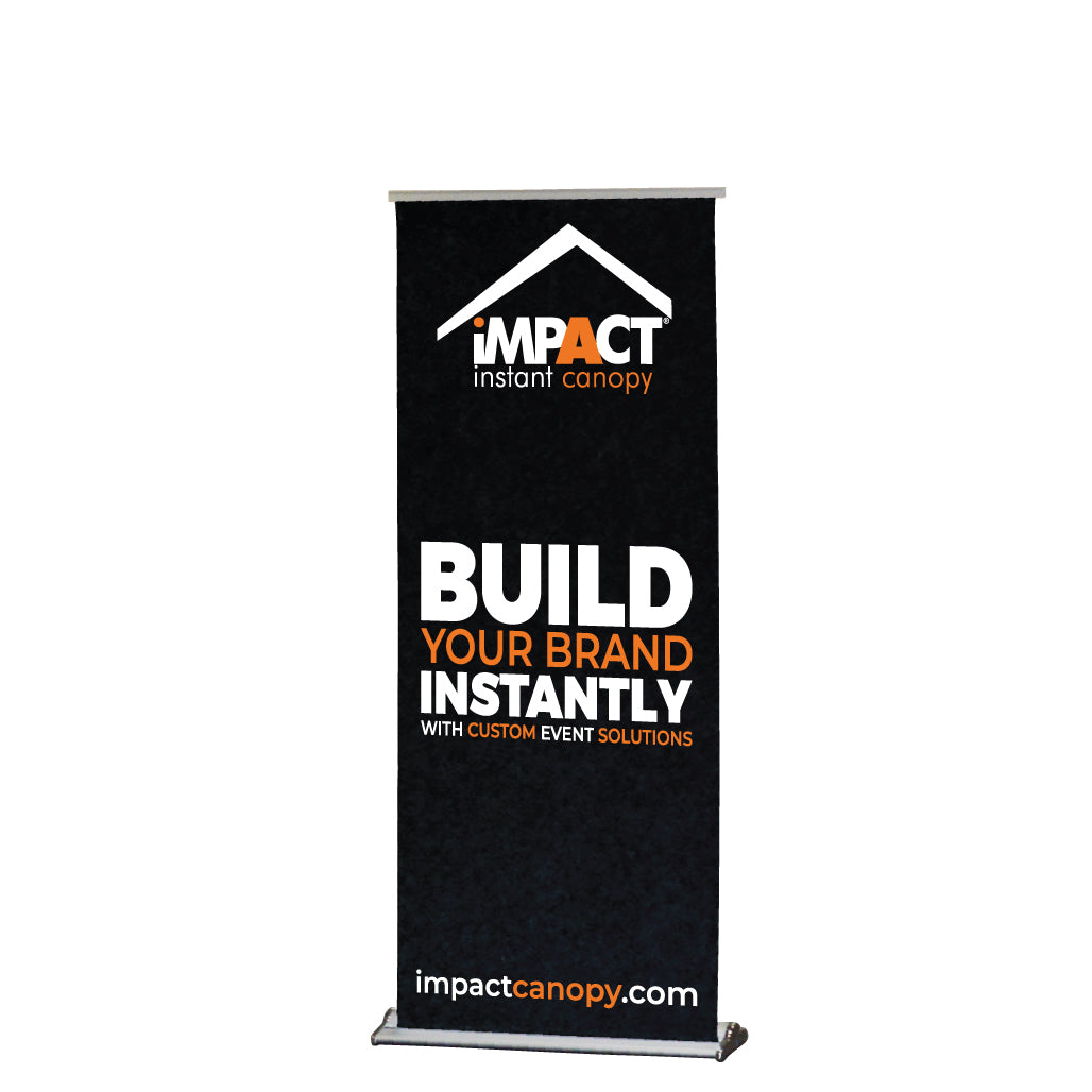 Custom Personalized Retractable Roll up Banner 33"x79" - Carry Bag Included - Impact Canopies USA