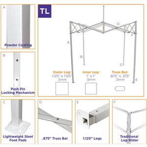 TL 10x10 Recreational Grade Steel Pop Up Canopy – Impact Canopies USA