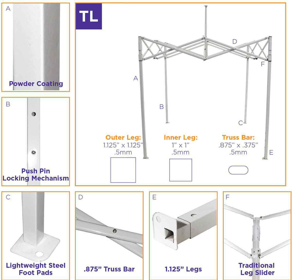 TL Instant Canopy Steel Frame - Impact Canopies USA