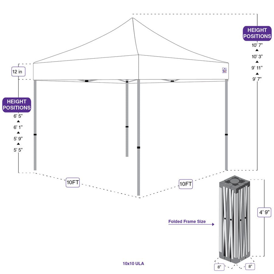 tent canopy sizes 10x10 Recreational Grade Aluminum Pop up Canopy Tent with Weight Bags – Impact Canopies USA