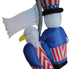 4th of July Airblown Inflatable Yard Decoration Uncle Sam with American Eagle - 6ft - Impact Canopies USA
