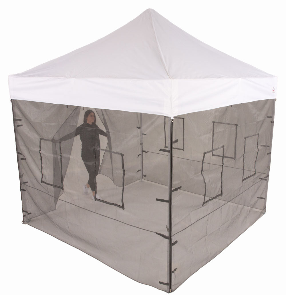 10x10 Pop up Canopy Food Service Mesh Sidewalls with Windows (WALLS ONLY) - Impact Canopies USA