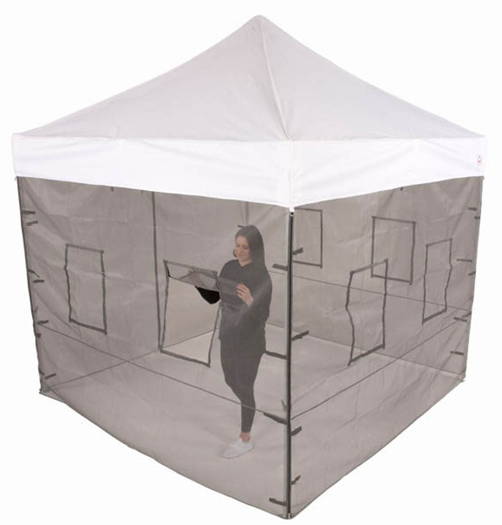 10x10 Pop up Canopy Food Service Mesh Sidewalls with Windows (WALLS ONLY) - Impact Canopies USA